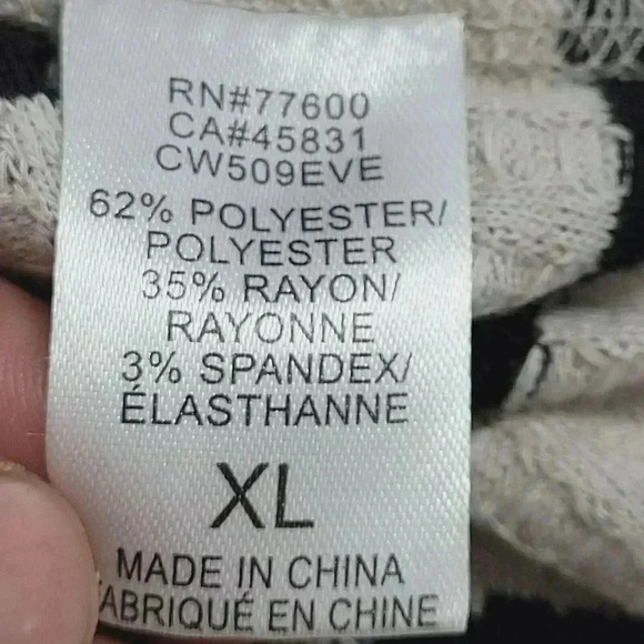 Chaser Women's Striped Long Sleeve Waffle Knit Henley Sweater Top XL 19CT - Picture 5 of 7